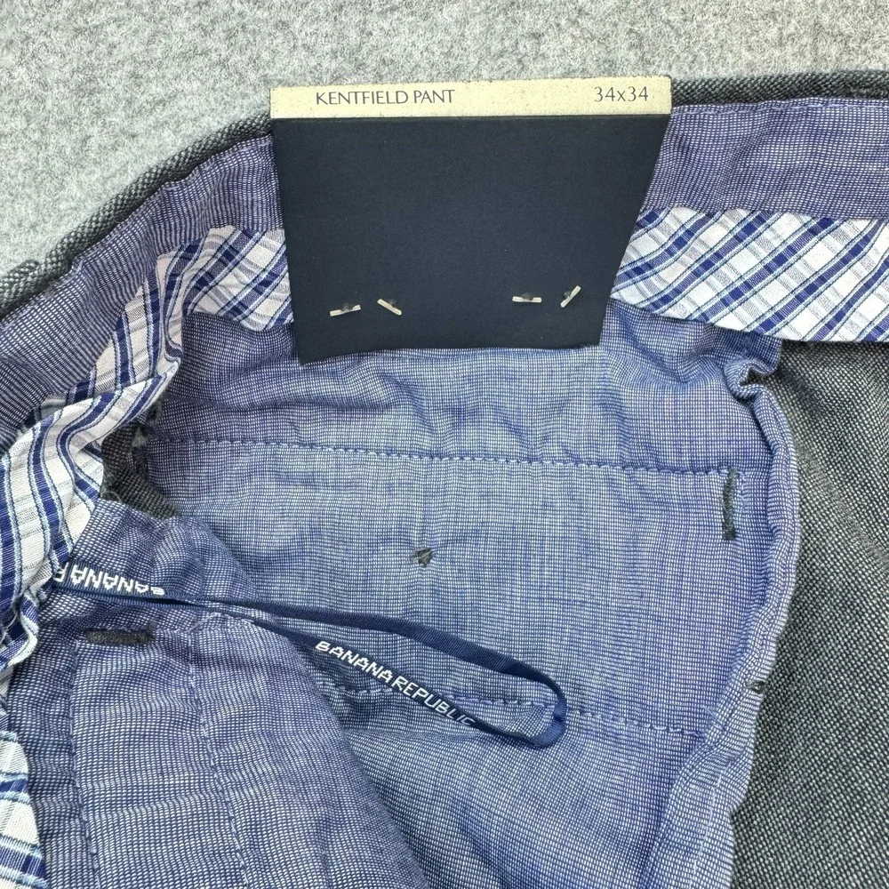 NEW Banana Republic Men's Kentfield‎ Pants Gray 34x33 Straight Fit Dress Slack